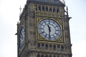 The Latin inscription at the bottom of the famous tower clock reads "O Lord, keep safe our Queen Victoria the First." (Annie Li)
