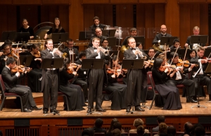 Conductor Milen Nachev and the Shen Yun Symphony Orchestra after performing Ludwig van Beethoven's Egmont Overture, Op. 84.