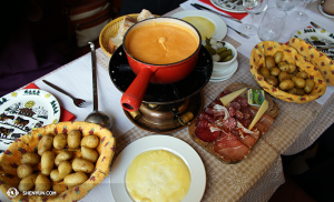 And how can you spend your first day in Switzerland without a taste of fondue? (photo by projectionist Annie Li)