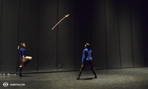 Meanwhile, dancers Jim Chen (left) and Jacky Pun practice in France’s Aix-En-Provence before the show. (Photo by dancer Ziyuan Fu)