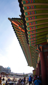 Under the eaves in Gyeongbokgung Palace. The palace was built in the style of ancient Chinese architecture; traditional Chinese culture is very much revered in Korea but, ironically, a performance of traditional Chinese culture is canceled - and that because of the Chinese Embassy. (photo by dancer Ben Chen)