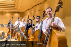 The entire double bass section, from left: Juexiao Zhang, Wei Liu, Yu Deng, Hui-Ching Chen, TK Kuo, and Juraj Kukan.
