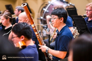Bassoonist Steven Louie in rehearsal in Chiayi, Taiwan.
