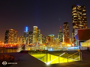Part of the Chicago skyline viewed from the area near the theater and Millennium Park. (Photo by dancer Jun Liang)