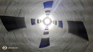 View from inside the double helix staircase. (Photo by Kiril Penchev)