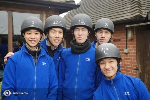 Everyone returned from the adventure safely. From left: dancers Jeff Chuang, Patrick Trang, Rui Suzuki, Jason Pan, and Rubi Zhang. (Photo by Jun Liang)