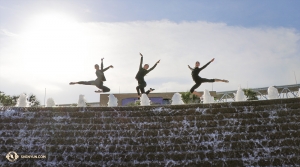 From left: Dancers Rachael Bastick, Emily Pan, and Lavender Han. (Photo by dancer Kaidi Wu) 