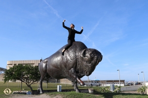 The group also performed in San Antonio, Texas, at the Tobin Center for the Performing Arts. Here’s Principal Dancer Emily Pan on a Buffalo in San Antonio. Because - why not? (Photo by Kaidi Wu)