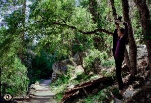 Lily Wang blending in with the nature. (Photo by her mom)