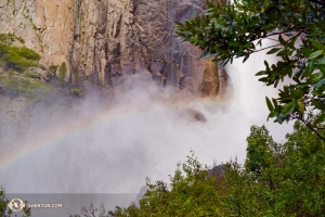 Lily Wang was determined to get close enough, safely, to Bridalveil Falls to capture this rainbow. She got soaked from the spray in the process, but it was worth it.