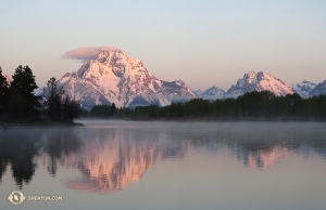 Sunrise at Oxbow Bend, Grand Teton National Park. Symbolic for the end of a vacation, which marks the dawn of a new season. (Photo by Kexin Li)
