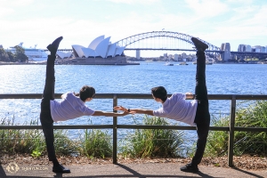 On the opposite side of Sydney Harbour, dancers strike a pose. (Photo by dancer Nick Zhao)
