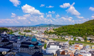 From the Salzburg Fortress you can see much of the city and landscape. (Photo by dancer Felix Sun)