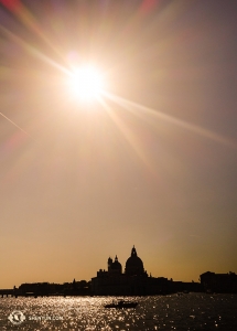 A beautiful silhouette of Venice before leaving. (Photo by Felix Sun)