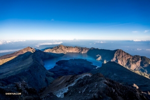 At the summit of Mt. Rinjani.
