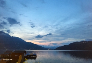 Lago di Caldonazzo, the largest lake entirely in the Trentino-Alto Adige region of Italy, is particularly enchanting at twilight.
