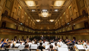 The grandeur of Boston Symphony Hall captured during rehearsal with soprano Haolan Geng.