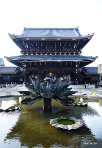 Higashi Honganji Temple, where dancer Jeff Chuang finds a huge lotus fountain.