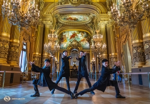 Posing as imperial palace guards, these dancers are always ready to protect. In this case, they&rsquo;re protecting Paris&rsquo; Palais Garnier. (Photo by Andrew Fung)