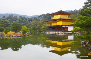 Golden Pavilion sitting atop a placid reflecting pond. (Photo by Rui Suzuki)