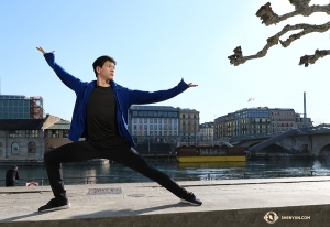 Dancer Jared Ren presents the Rh&ocirc;ne River&mdash;one of the most well-known waterways in Europe. (Photo by Nick Zhao)