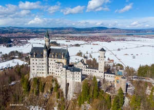 Neuschwanstein Castle! This historic European landmark is sometimes called the fairytale palace. It inspired the Walt Disney castle.