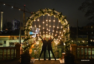 Projectionist Yuli Ye and Soprano Rachael Bastick pose together outside their hotel in Stockholm, Sweden.

Check back to see where they go next!

(Photo by Miao Ci Chiu)