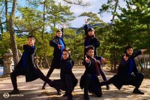Performers strike a pose together on the walkway (no pedestrians were blocked in the making of this photo).

(Photo by dancer Tony Zhao)
