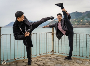 Dancer-martial artists Eric Lam and Jeff Sun. (Photo by William Li) 