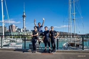 Dancers discover why Auckland  is known as the 'City of Sails.'

(Photo by Tony Xue)