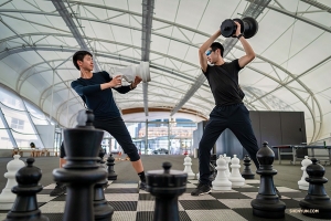 Life size chess can be a bit dangerous sometimes.

(Photo by Tony Xue)