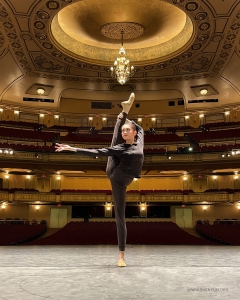 A moment of calm and quiet before the excitement of the show at Omaha's Orpheum Theater.