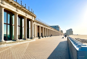 Shores of the town Ostend with its stunning architecture.