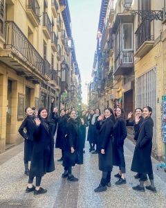 One of our favorite things to do during days off is to explore! Here we're strolling along the streets of an old Spanish town.