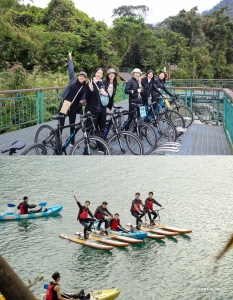 Los chicos del grupo tuvieron un día de aventuras en el agua, mientras que las chicas optaron por explorar la zona en bicicleta.