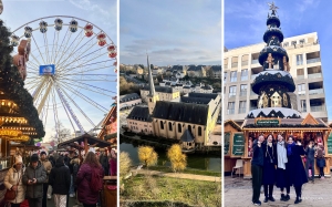 Luxemburgo, uno de los países más ricos del mundo, también es rico en espíritu navideño –eso descubrieron nuestras artistas en un mercado navideño local. Recorriendo el Chemin de la Corniche, un paseo peatonal del siglo XVII, disfrutaron de las mejores vistas de la ciudad de Luxemburgo.